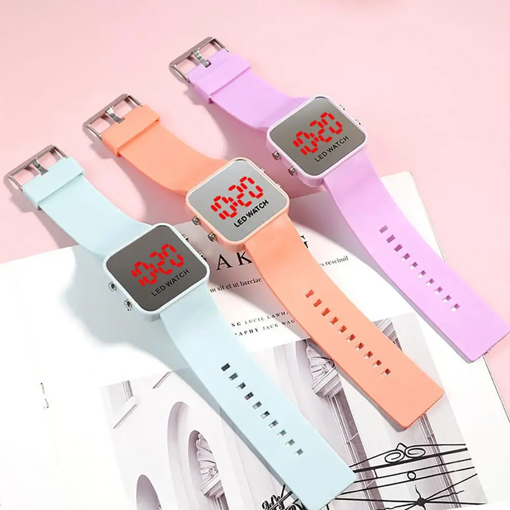 

Electronic Watch Wrist Watches Luminous Square Dial LED Display Gifts Boys Girls Student Sports Watch Digital Wrist Watch