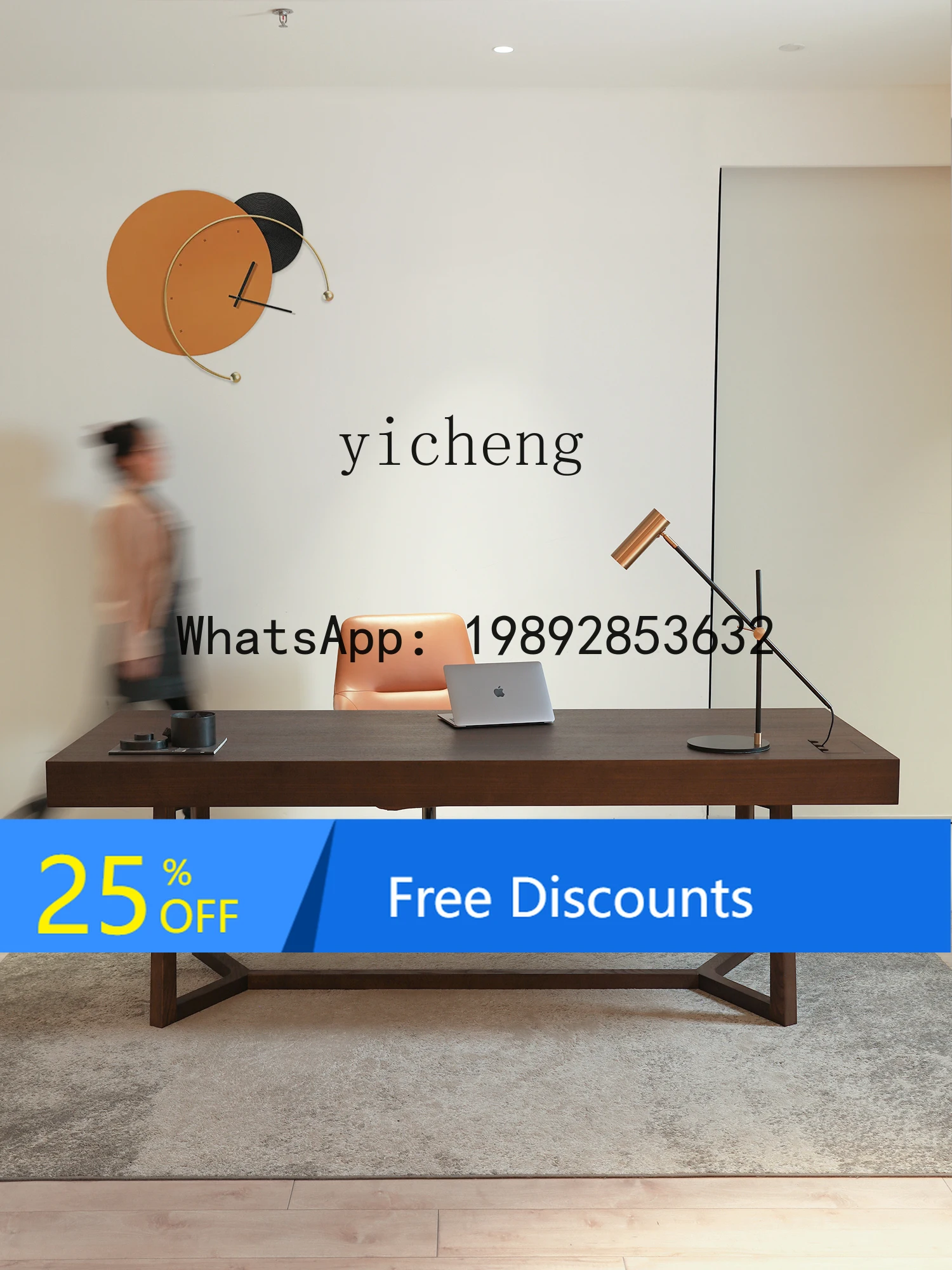 

solid wood living room large desk study calligraphy table light luxury modern workbench