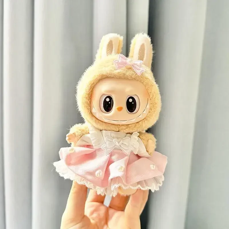 17cm Mini Plush Doll\'S Clothes Outfit Accessories For Korea Kpop Exo Labubu Idol V1 V2 Sweetheart strap skirt set Clothing Gift