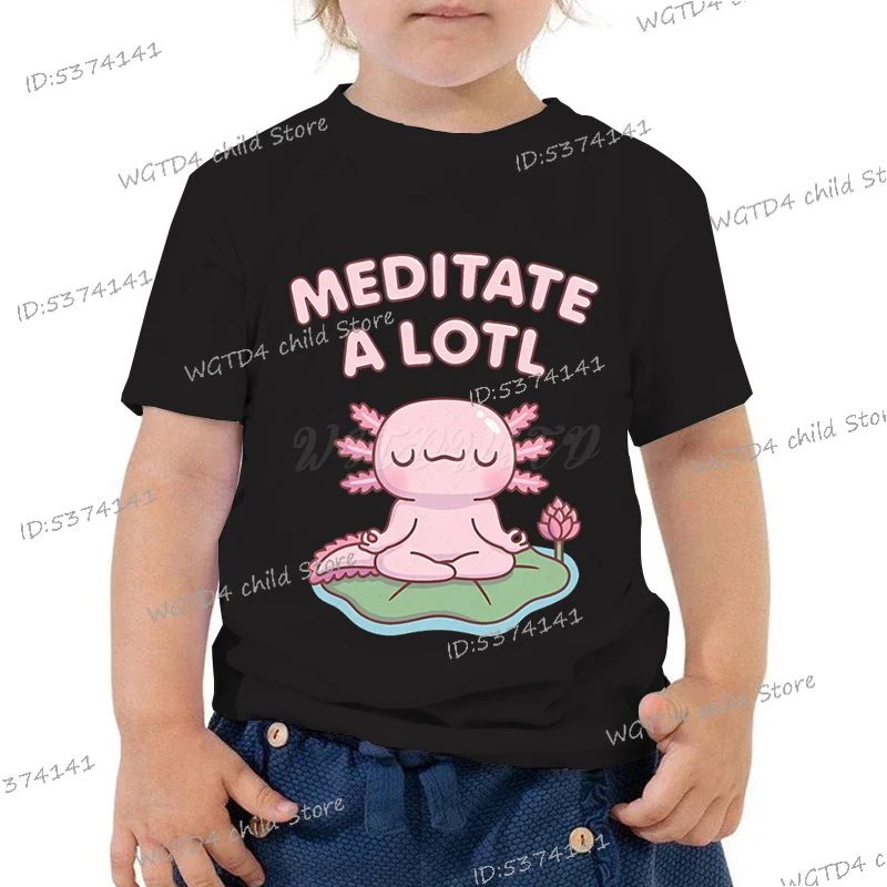 أنا أحبك الكثير إلكتروني طباعة لطيف Axolotl الاطفال الإبداعية تي شيرت عادية Crewneck Y2K بلايز بنين بنات الكرتون Axolotl بلايز