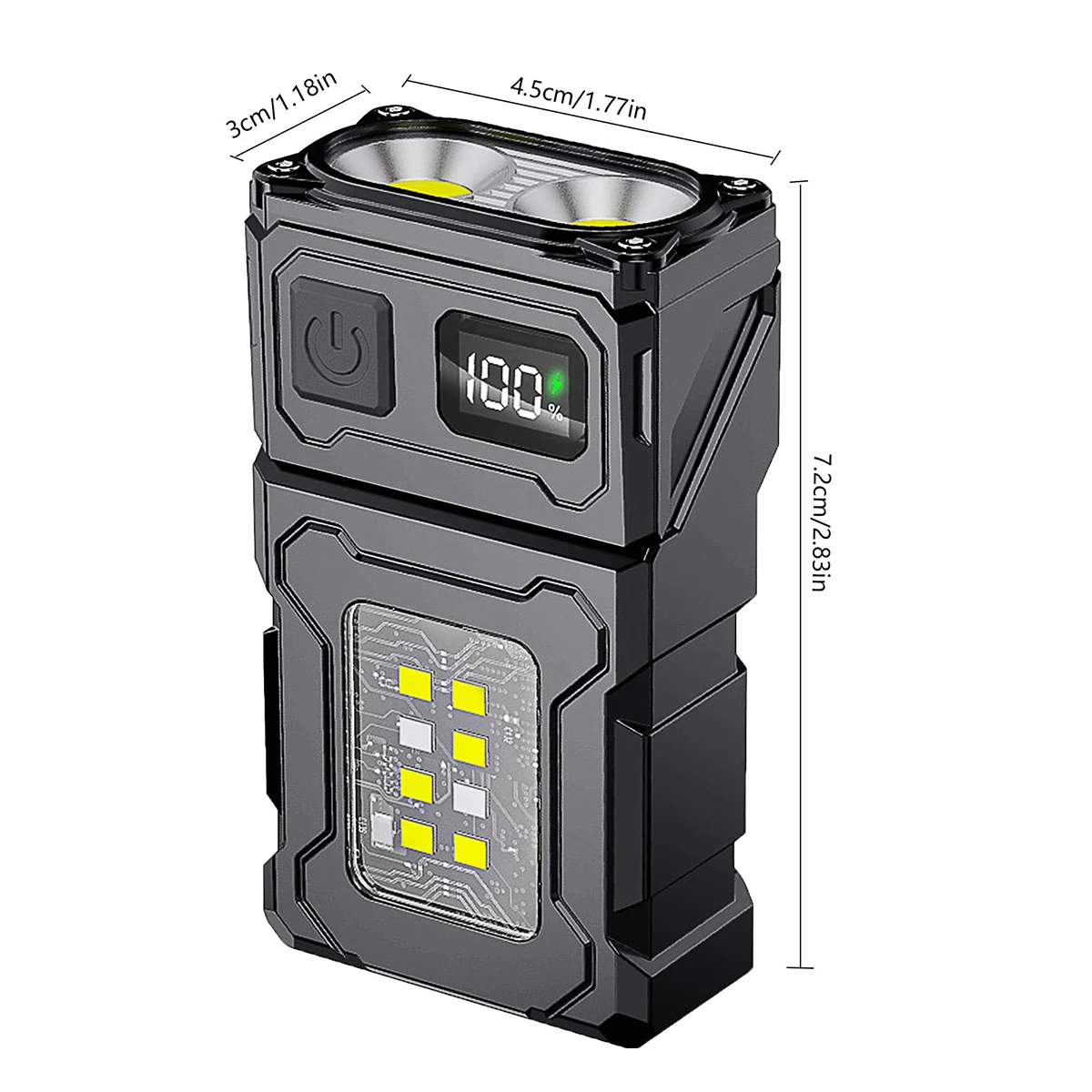 Mini Led Cob Flashlight Multiple Modes 180°rotatable Usb Charged Multifunctional Flashlights Portable Keychain Light Dual Source