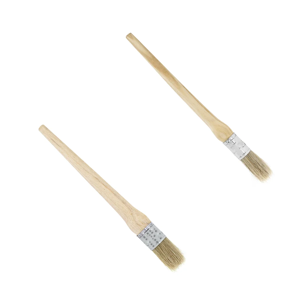 

2 PCS Paint Brushes Wax Professional Painting Waxing Round Major Wood Wooden Bamboo