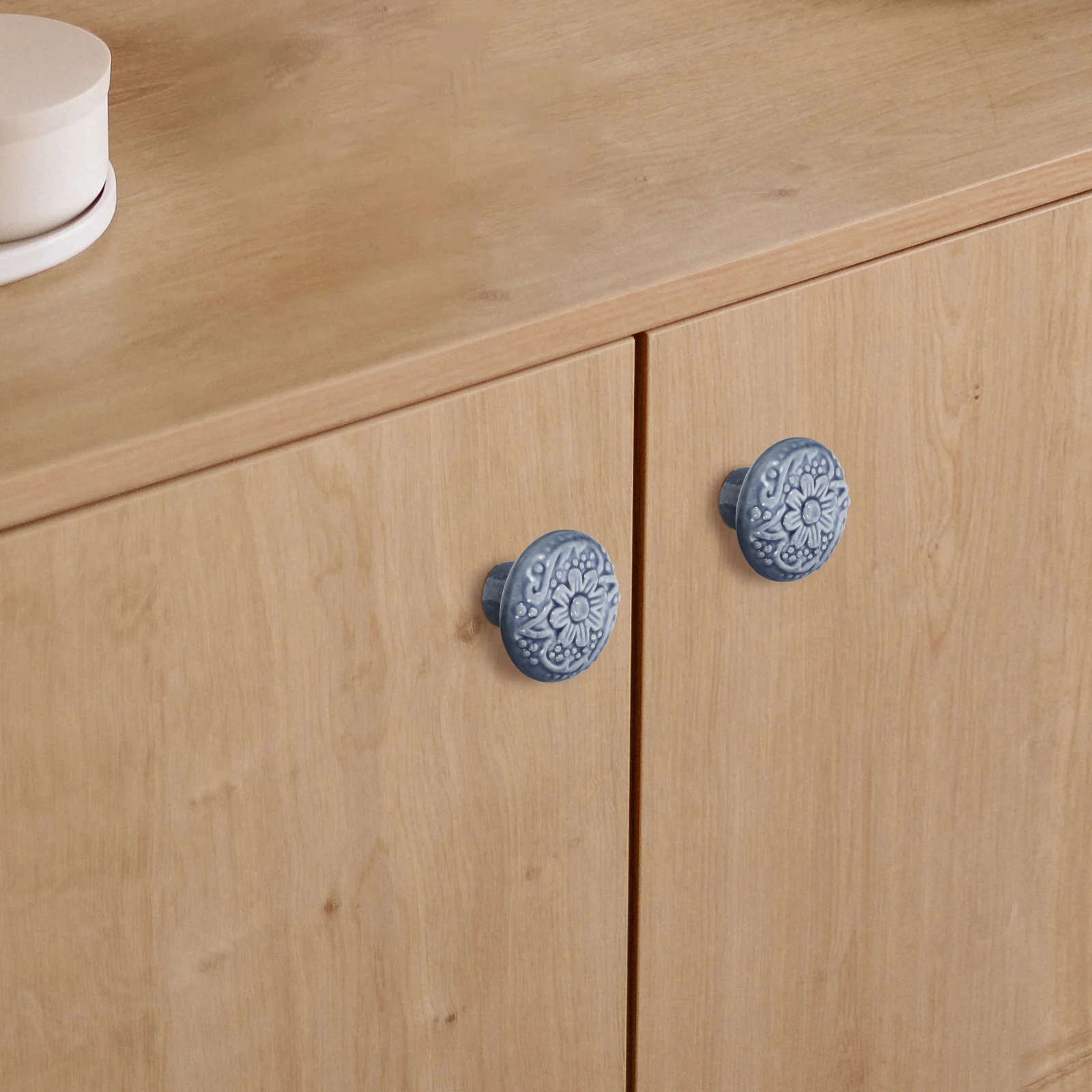 

6 шт. керамические ручки для шкафа, гладкие закругленные края, удобные на ощупь, гламурные керамические ручки для макияжа