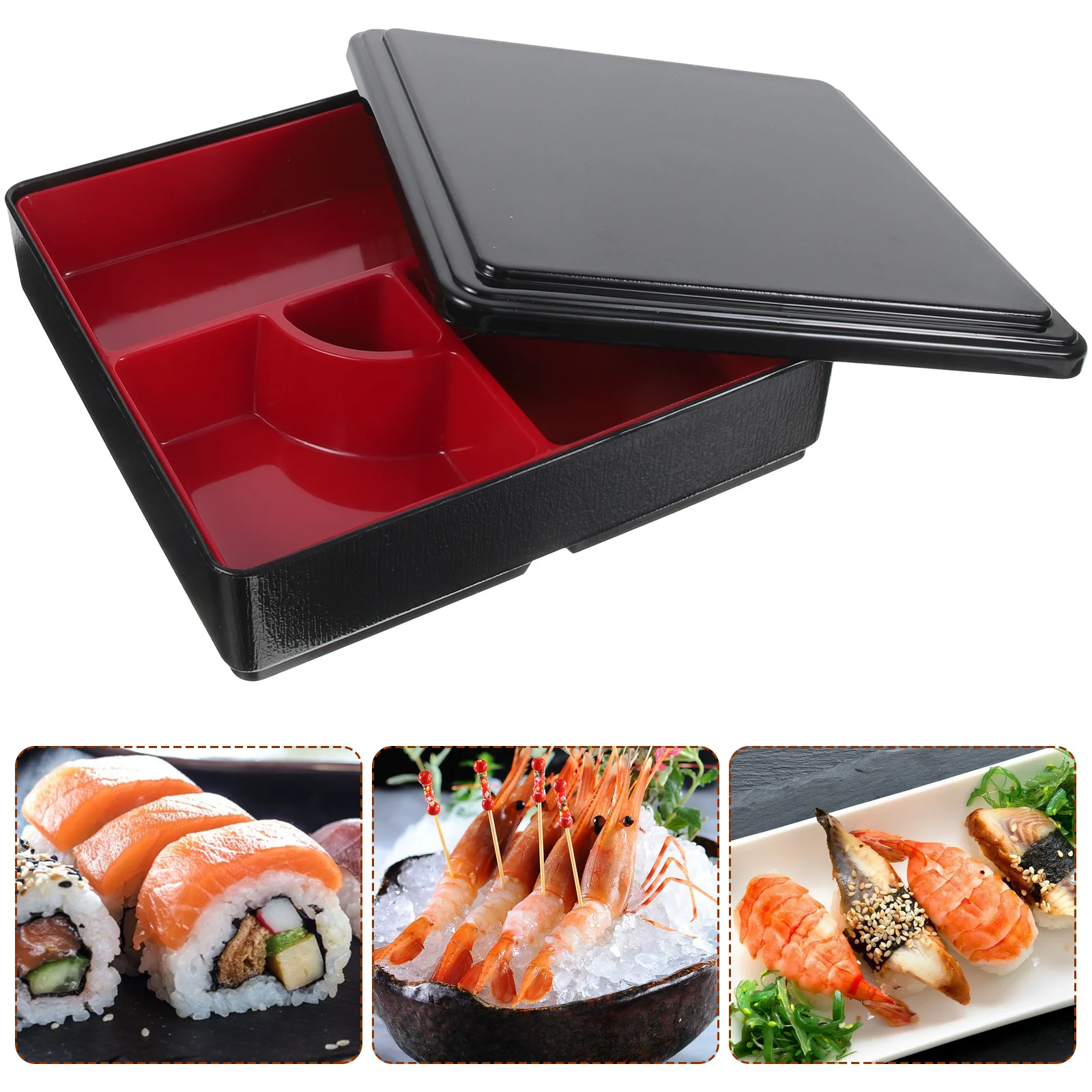

Snack Sushi Compartment Abs Compartments Japanese Food Container