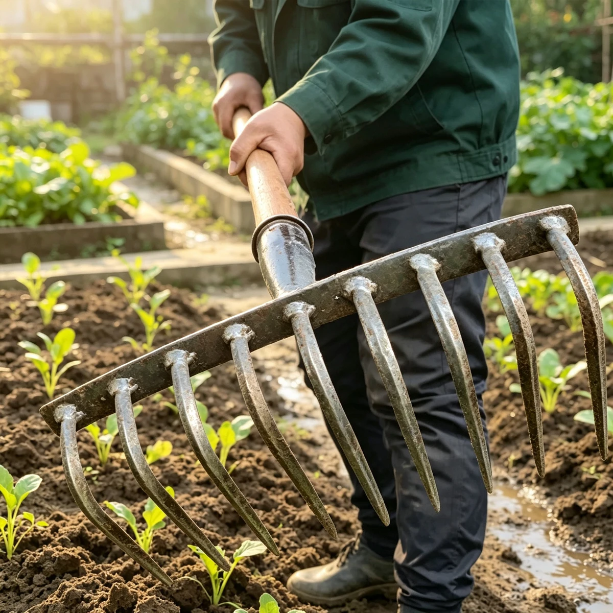 Multifunctional Agricultural Rake Fishing Household Sturdy and Durable Steel Ninetooth Tool Ideas Nail Manganese Convenience