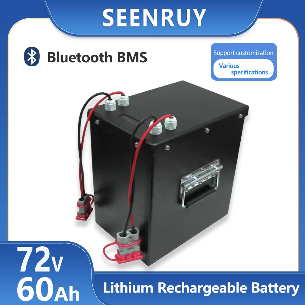 SEENRUY High Capacity 72V 60Ah Li-ion Lithium for 3000W 5000W Bicycle Battery Tricycle Motorcycle Sightseeing car Golf cart