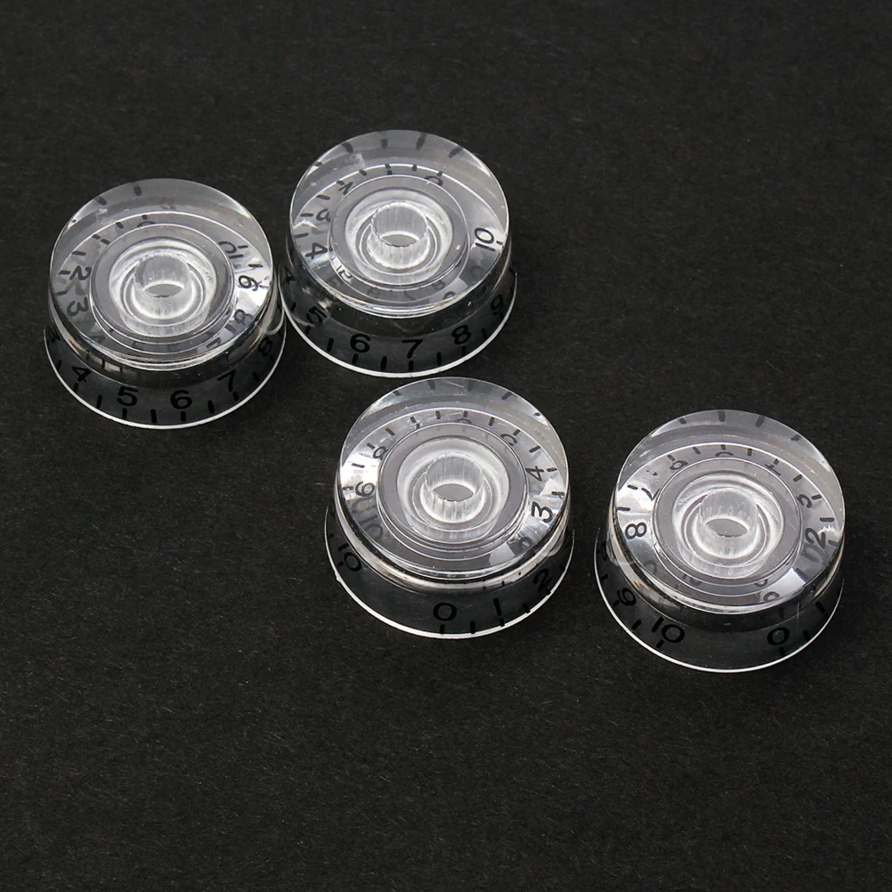 

4Pcs Guitar Volume and Tone Knobs Set Exquisite Design Control Knobs for Electric Guitar Replacement White Volume Knob