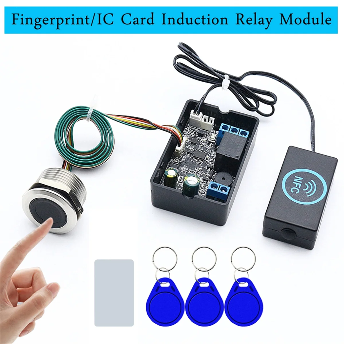 AA98 Fingerprint Access Controller NFC Electric Lock Control Relay Module IC Card Induction Switch S2 Fingerprint and NFC
