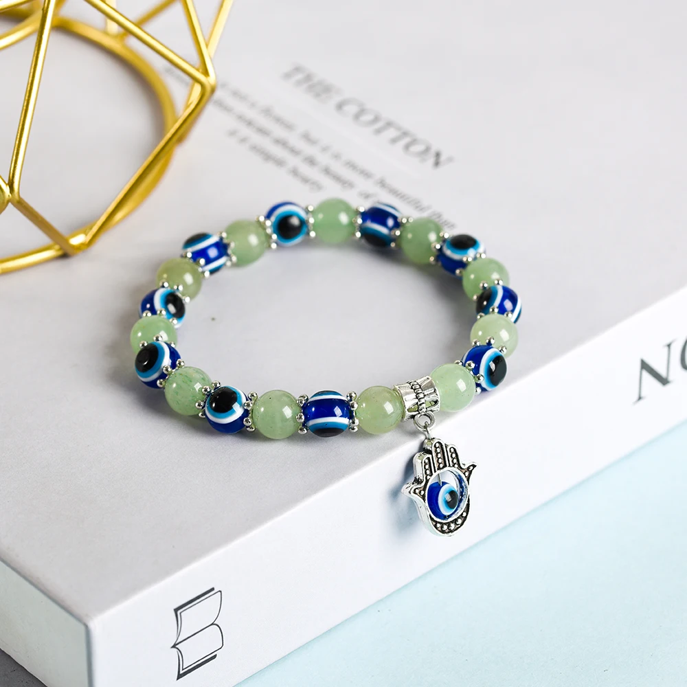 

Evil Eye Bead Crystal Natural Stone Bracelet