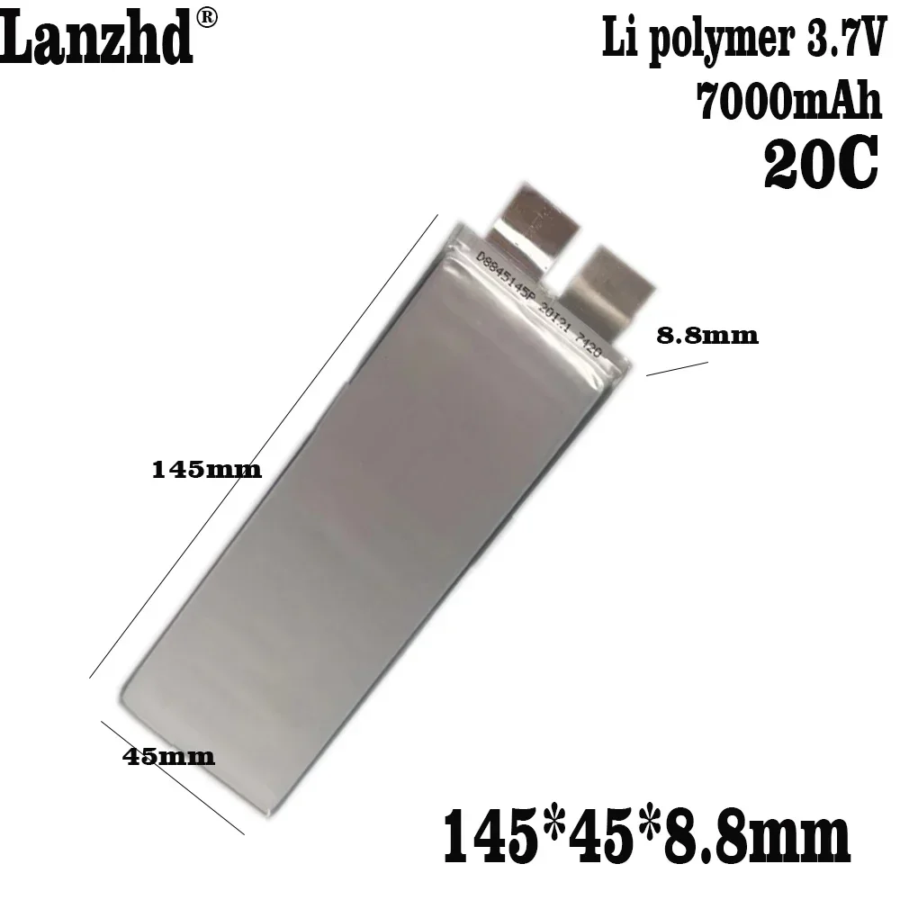 

1-12PCS 20C high capacity 3.7v 7000mAh Li lithium cells lipo polymer battery for diy 48v 20ah battery pack power tool