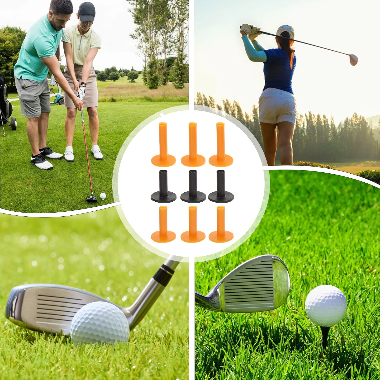 

9Pcs Golf Tees Compact Portable Golf Tee Ideal for Travel Home Office Practice Driving Range Supplies Golfs Tees