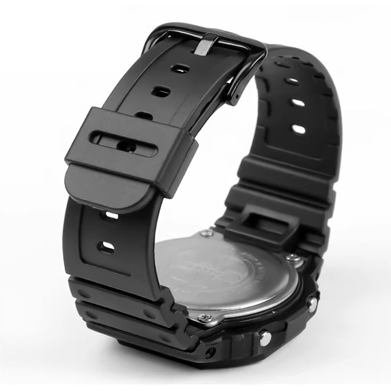 Silicone Bracelet For Casio G-Shock GW-5000/B5600/M-5610 DW5600e GLX-5600 Resin Rubber Strap 16mm Waterproof Watchband Ga2100