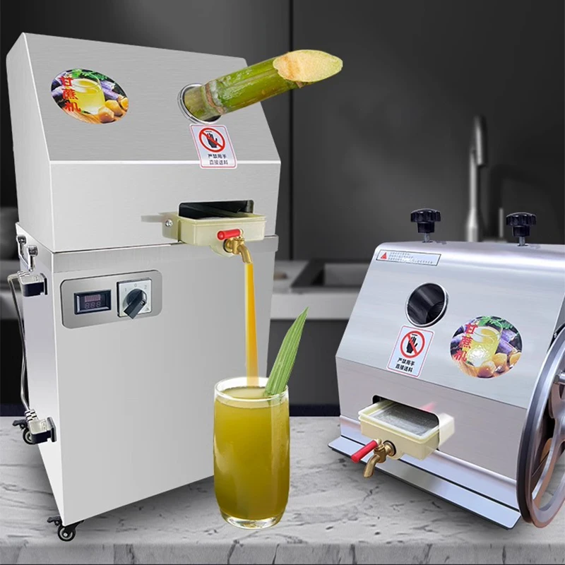 Commercial Sugarcane Juicer 350-750W Stainless Steel Automatic Sugarcane Machine Outdoor Stall Business