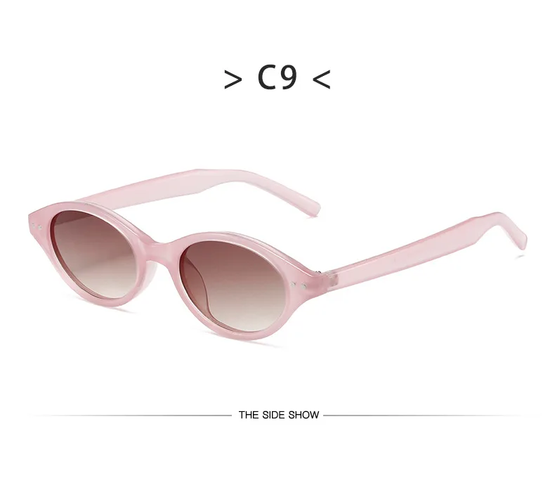 Kleine ovale Brillengestelle mit klaren Gläsern, süßes Süßigkeiten-Kostüm, dekorative Computerbrille, Damen-Sonnenbrille – Detail 15