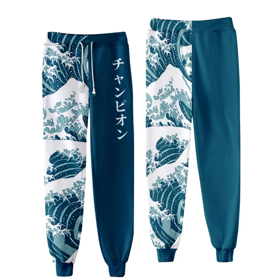

Брюки-джоггеры Kanagawa Wave 3D для мужчин и женщин, повседневные брюки, спортивные штаны в стиле хип-хоп, модная уличная одежда, костюмы для косплея