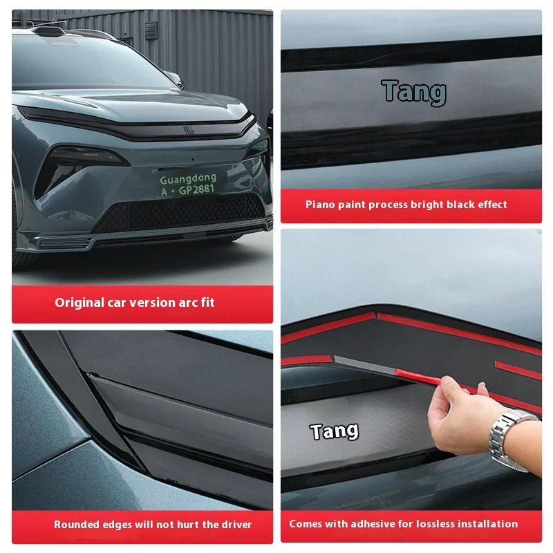 يصلح ل BYD Sealion 8 Tang L Dmi/P EV الوجه الأمامي اسوداد تقليم مصبغة شعار المضادة للخدش لاصقة تزيين تعديل #5