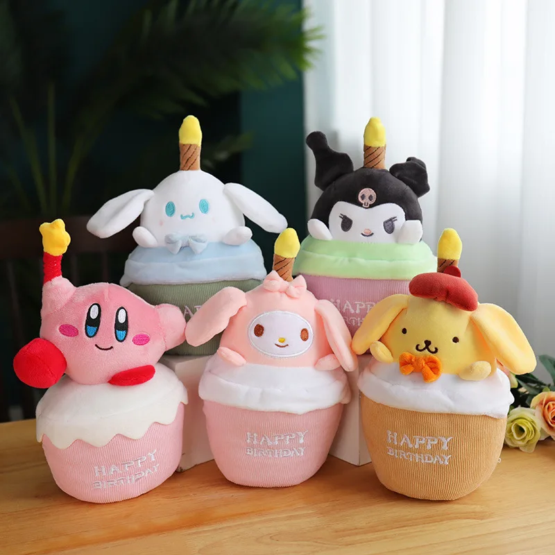 

5 Styles 20Cm Cartoon Kawaii Dolls Cute Anime My Melody Kuromi Kirby Cinnamoroll Toy For Birthday Girl