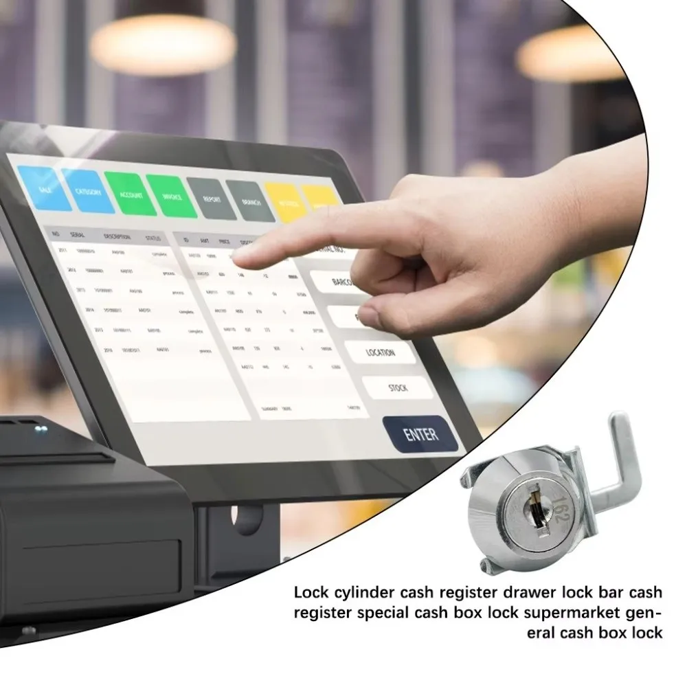 Rust-Resistant Mini Cam Lock with Quick Clip Metal Cabinet Silver POS Drawer Lock with Keys Easy Replacement Cash Box Lock
