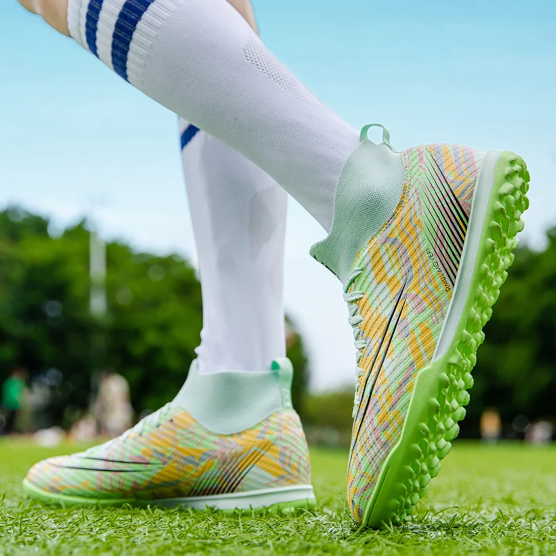 

Men New TF Football Boots Society Casual Ankle Professional Male Soccer Shoes Training High Quality Comfortable Breathable Fast