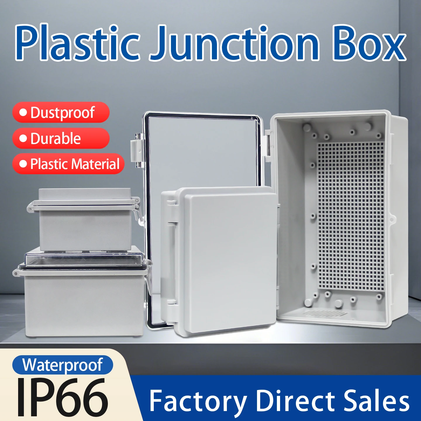 

IP66 Waterproof Transparent ABS Plastic Enclosure Outdoor Power Distribution Junction Box Electronic Instrument Case