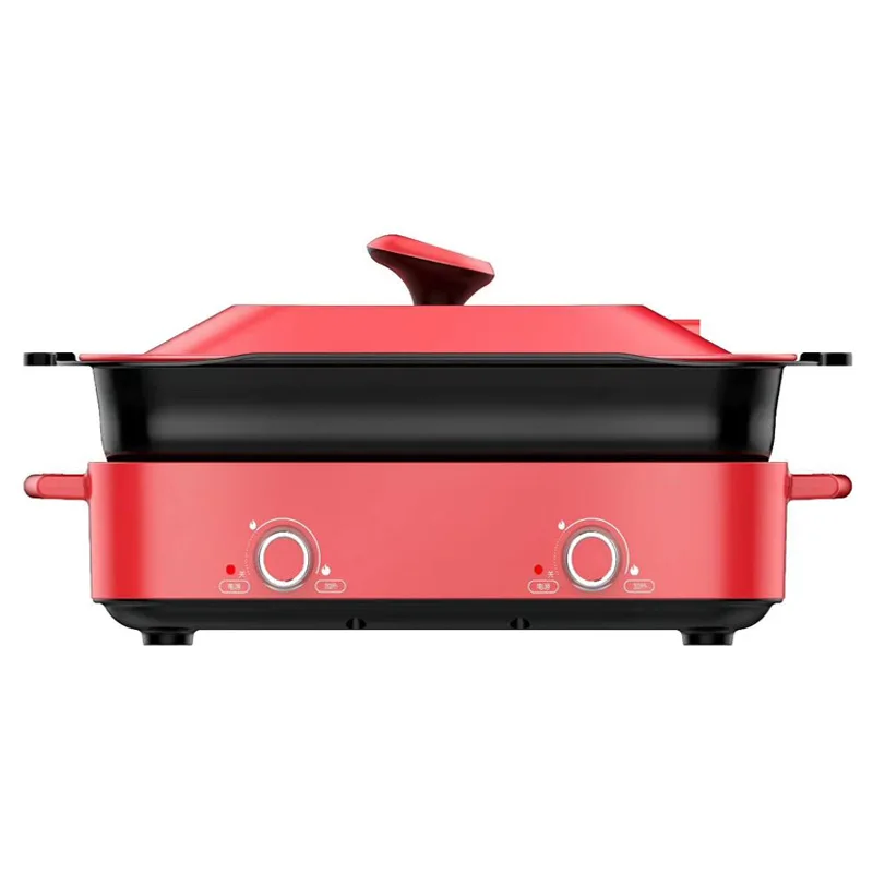110V multifunctional cooking household Internet celebrity split  electric hot pot barbecue electric cooking pot barbecue