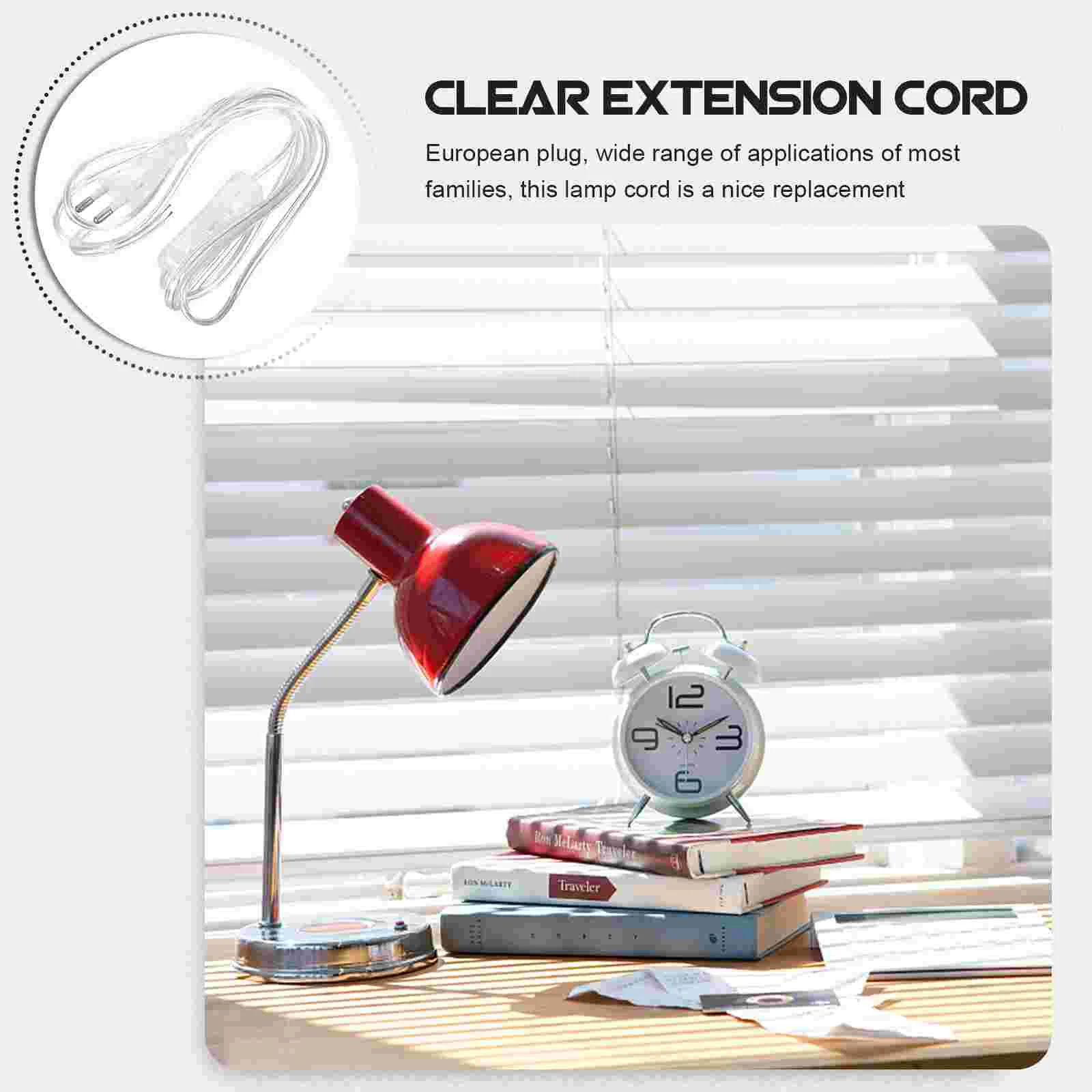 Extension Cord Plug Replacement Clear Indoor Thin Lamp Transparent Wire Slender