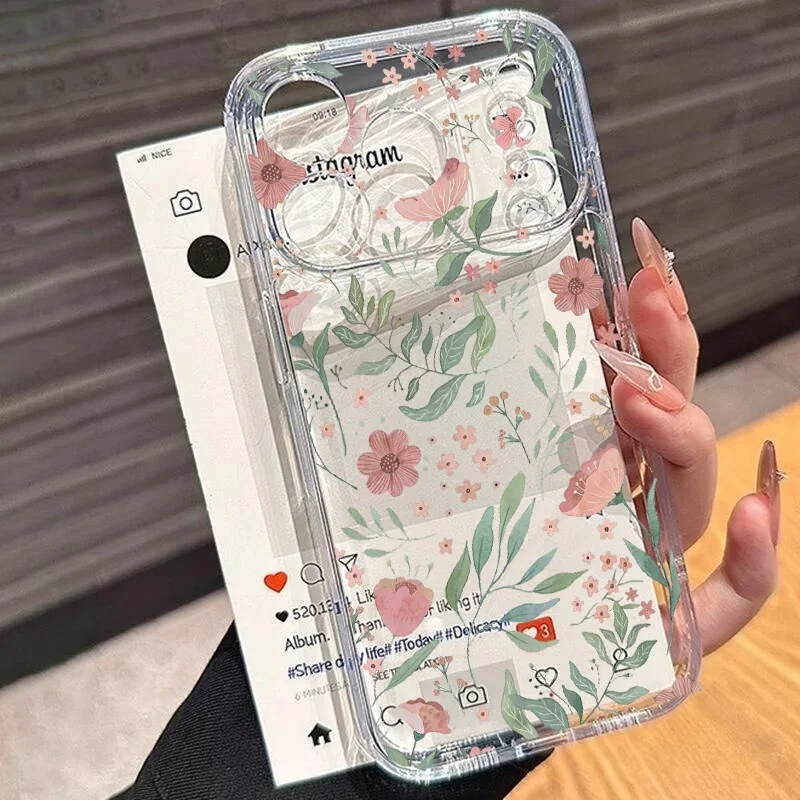 Cute Flowers Pink Phone Case For Infinix Smart 10 9 8 7 6 Hot 60 Plus 50i 50 40 40i 30i 30 Play Note 30 40 50 Pro Clear Casing - view 5