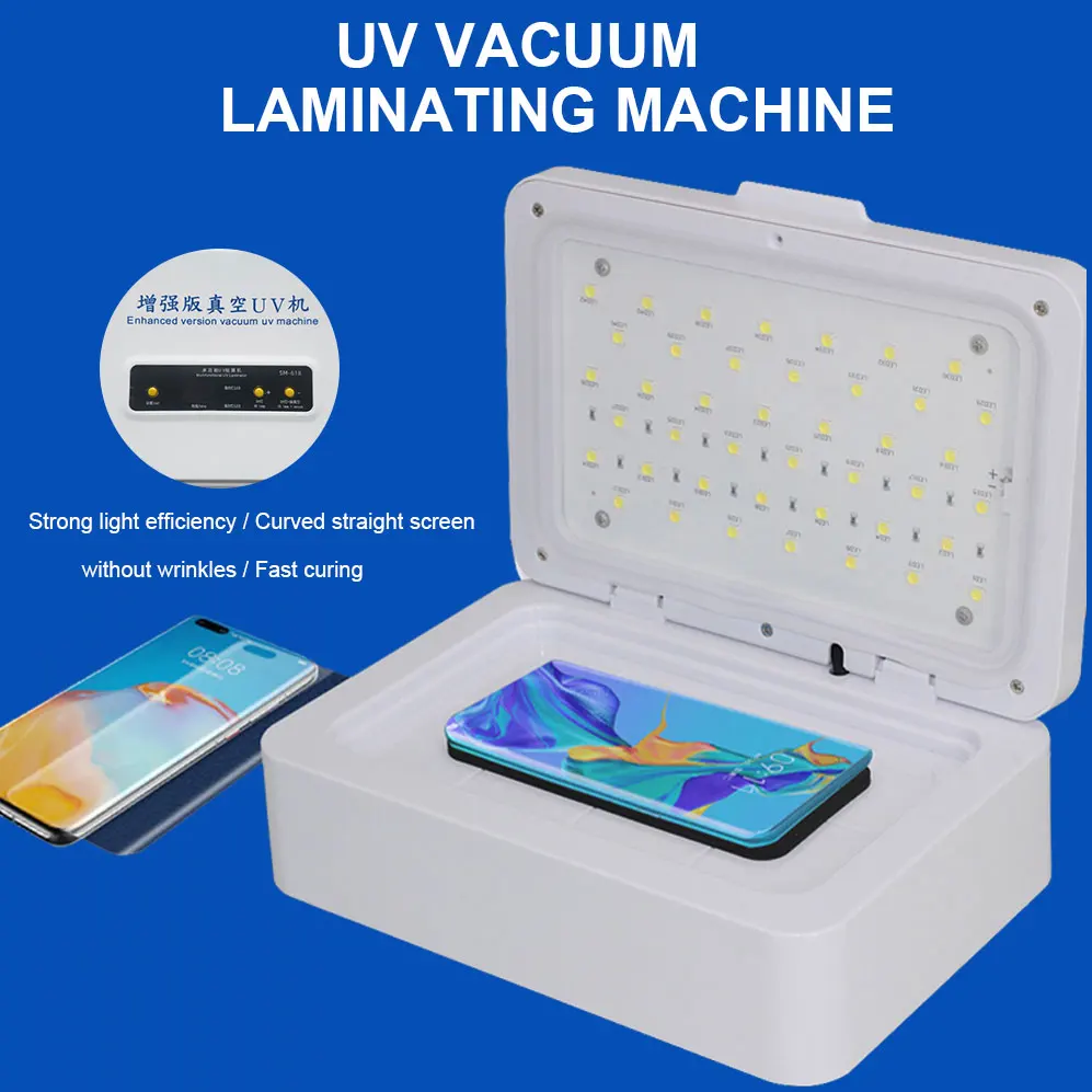 Multifunctional Intelligent UV Curing Vacuum Mute Laminating Machine For Cell Phone Straight Angle Edge Screen Protector