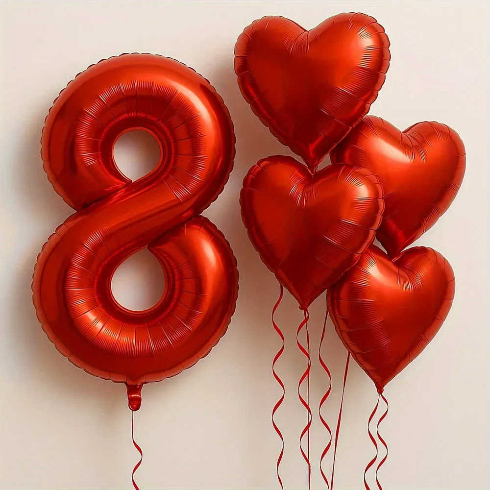 7-teiliges 40-Zoll-Digitalballon-Set aus roter Folie, 18-Zoll-Liebesherz-Ballon für Valentinstag, Geburtstag, Hochzeit, Jahrestag, Party, Geschenke – Detail 11