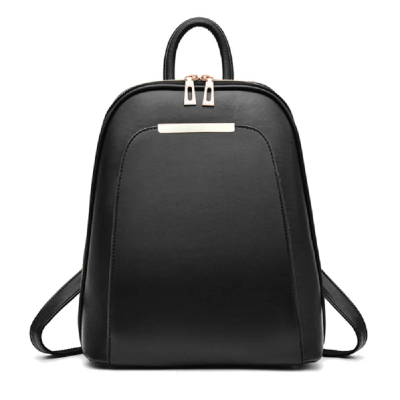 2026 New Women's High Quality Leather Backpacks Korean Fashion Double Zipper Travel Shoulder Bags Totes Notebook School Bag