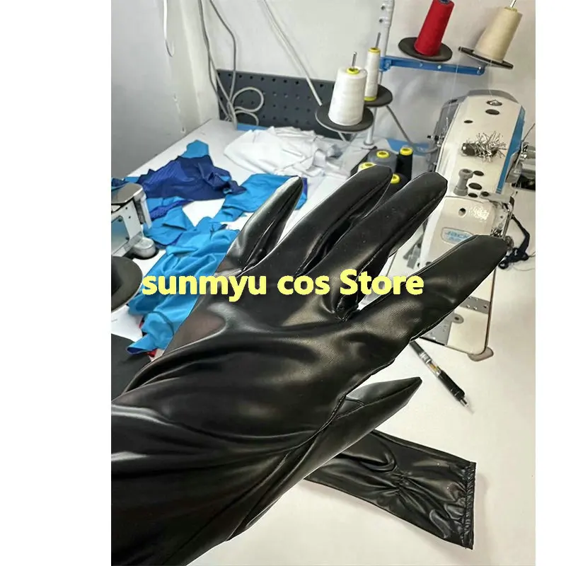 고탄성 무광택 PU 장갑 코스프레 가면 블랙 장갑 코스프레 액세서리 프리 사이즈