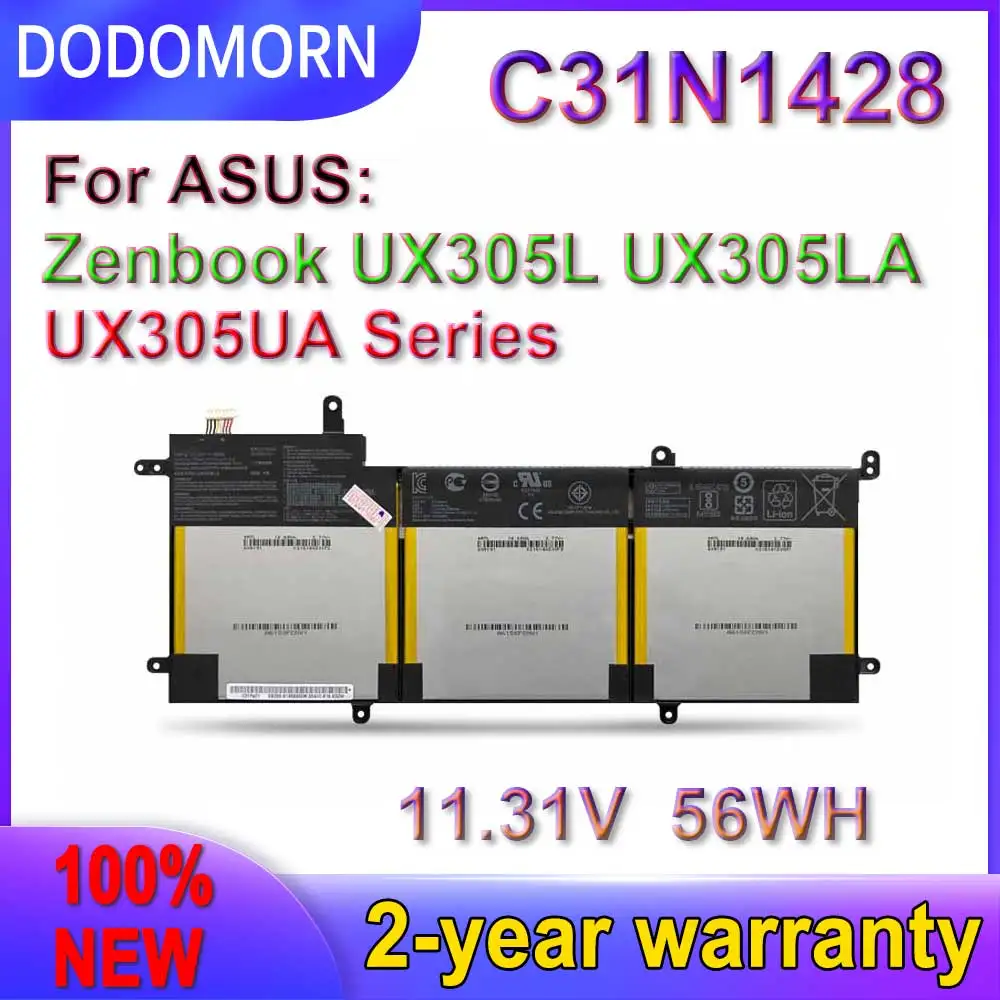 

Новый аккумулятор DODOMORN C31N1428 для ASUS Zenbook UX305L UX305LA UX305UA C31N1428 3ICP5/91/91 11,31 В 56 Втч