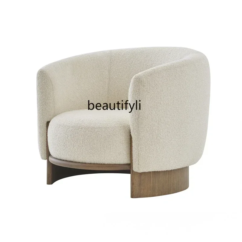 2936 Nordic lamb wool fabric sofa creative model room living room sales department reception sofa