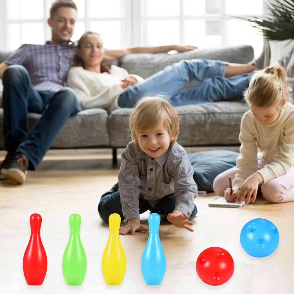 10 Buah Set Mainan Bowling Mini 12CM Plastik Anak Olahraga Kebugaran Koordinasi Mata Tangan Anak Mainan Pendidikan Rumah Tangga