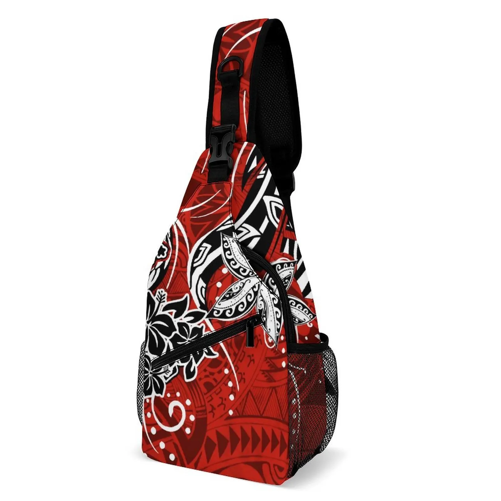 

Нагрудная сумка с принтом в этническом стиле, портативная дорожная индивидуальная нагрудная сумка, дизайн полинезийского тихоокеанского острова, модная мужская сумка