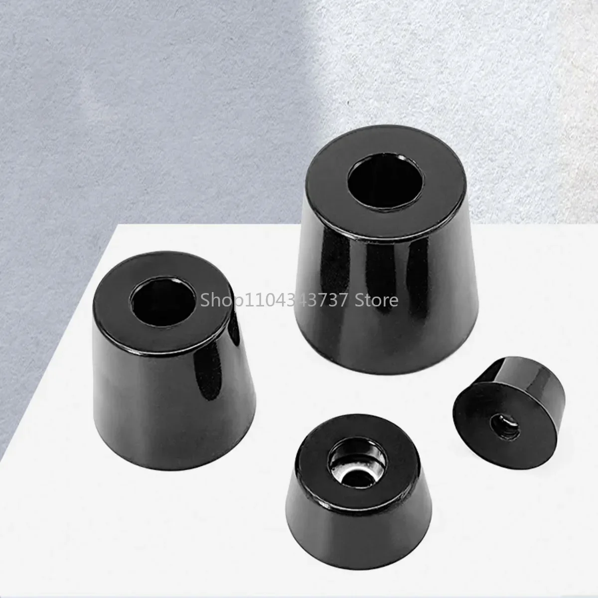 10Pcs Rubber Shock Pad Anti Slip Furniture Leg Feet Black&White Furniture Parts Cabinet Bed Table Box Conical  Floor Protector