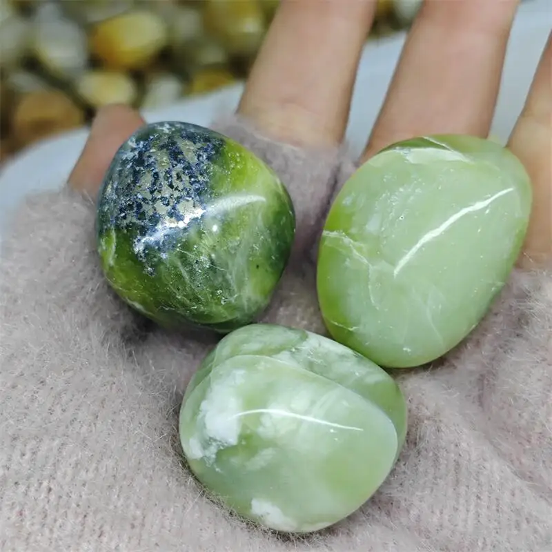 500G Natural Hetian Jade Tumbled Stone Healing Crystal Energy Minerals Meditation Aquarium Garden Home Decor