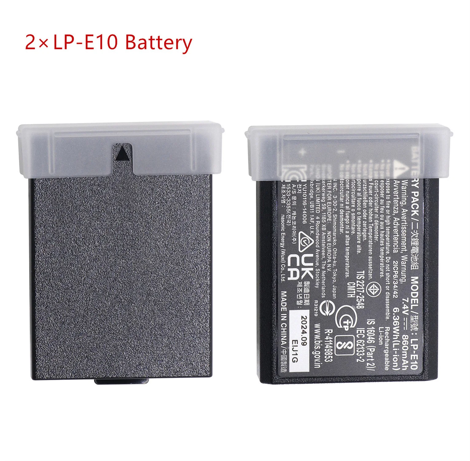 2 baterías originales LP-E10 LPE10 para cámaras Canon EOS 1100D 1200D 1300D 1500D 3000D KISS X50 X70 X80 Rebel T3 T5 T6 LC-E10E