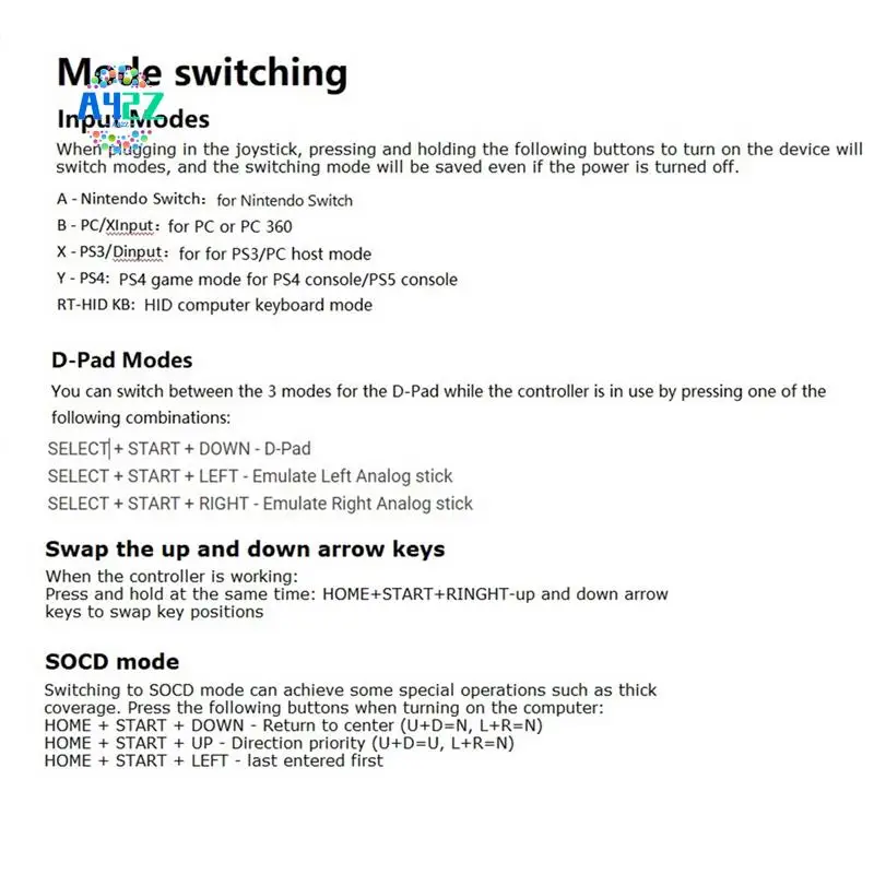 

A42Z-Arcade Joystick Hitbox Street Fighter Controller Fight Stick Game Controller Mechanical Button For PC/PS4/PS3/Switch,B Dura