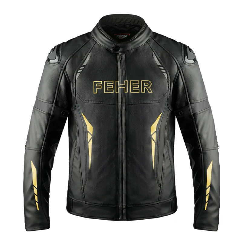 PU Leather Motorcycle Jacket Windproof Waterproof Motorcycle Riding Protective Jacket Wear Resistant Motocross Clothing Men