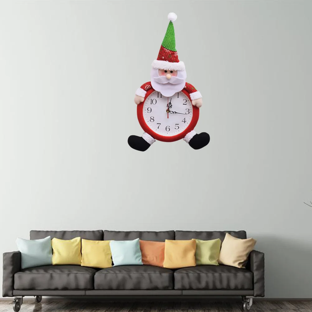 

Christmas Clock Home Decoration Old Man Snowman Electronic Clock Wall Pendant Living Room Creative Gift(Santa Claus, without Bat
