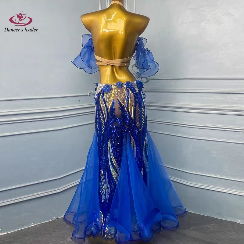 

Belly Dance Adult Dress, Rhinestone High-End Sequin Fish Tail Long Skirt, Samba Women'S Professional Clothing