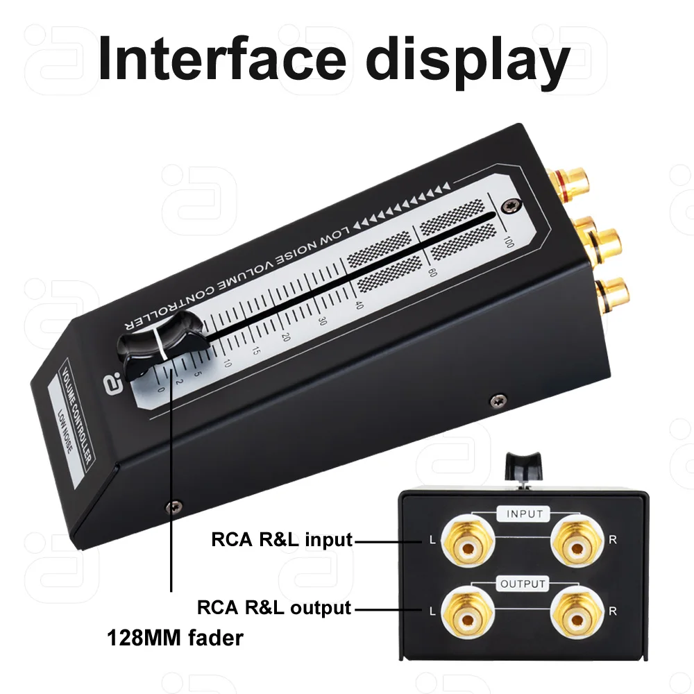 Controller del Volume della fase anteriore passiva ad alta precisione 128mm Fader HiFi regolatore Volumn Pre-Amp Lossless uscita RCA senza potenza