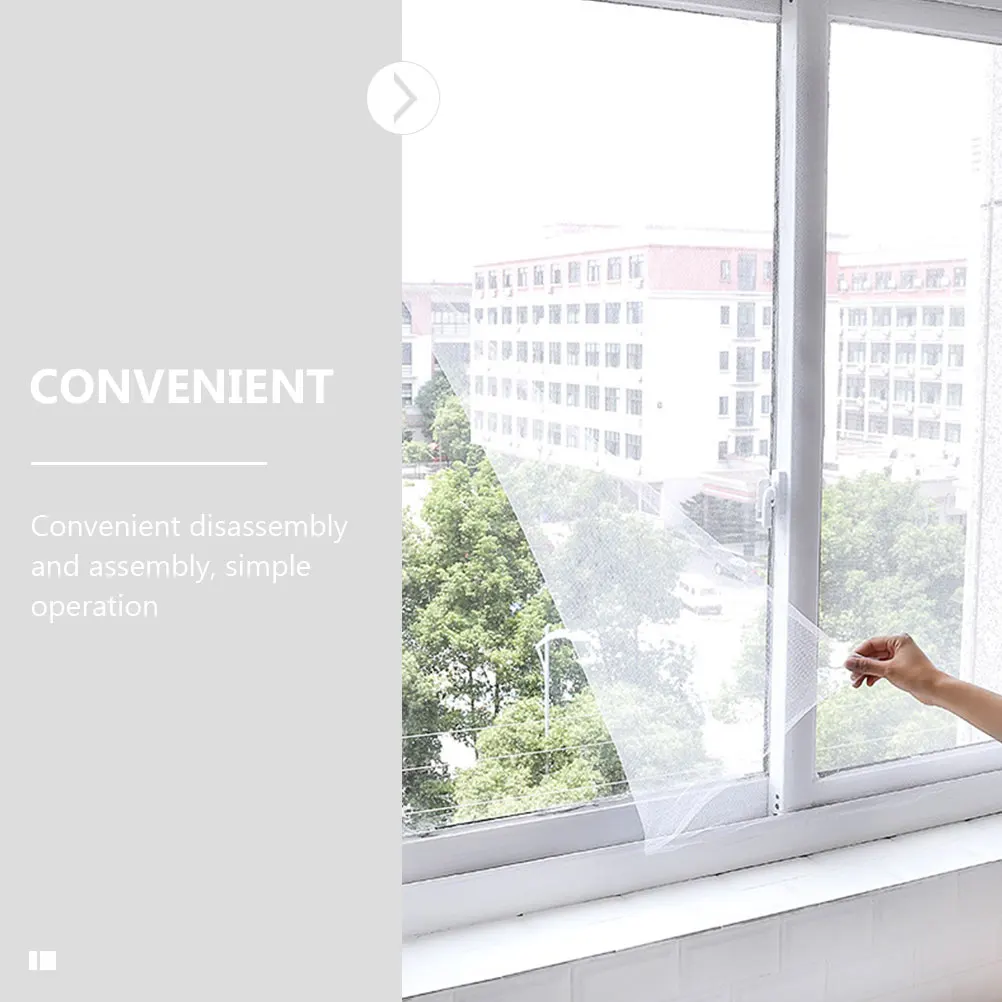 

2Sets Invisible Window Netting Self-Adhesive Fly Screen Patch Easy Install Dust Proof Ventilated Strong Toughness Home Window