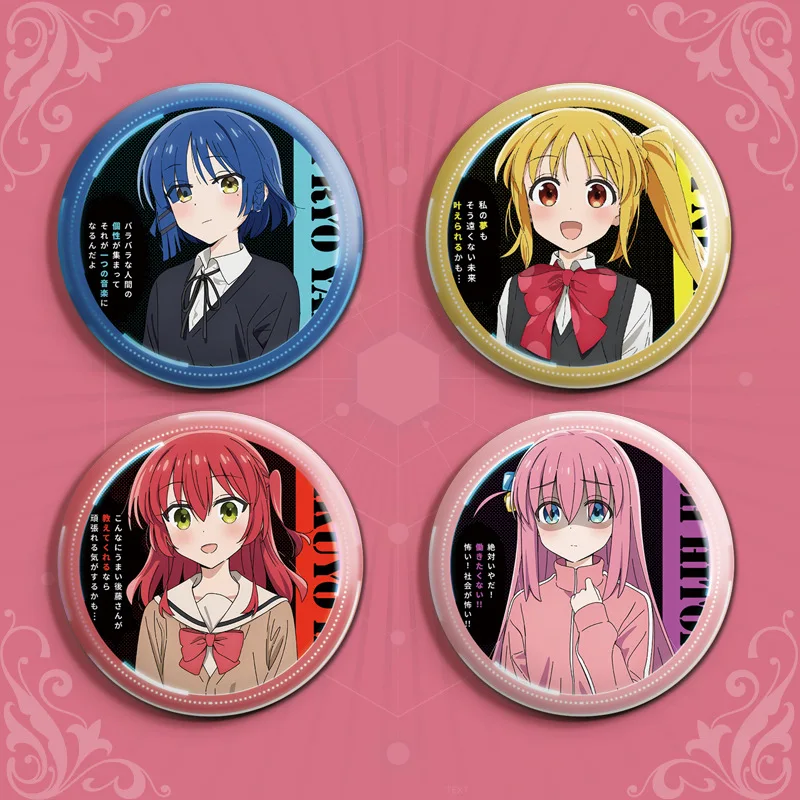 Anime Bocchi The Rock Goto Hitori Ijichi Nijika Yamada Ryo Iron Pin Badge 58mm