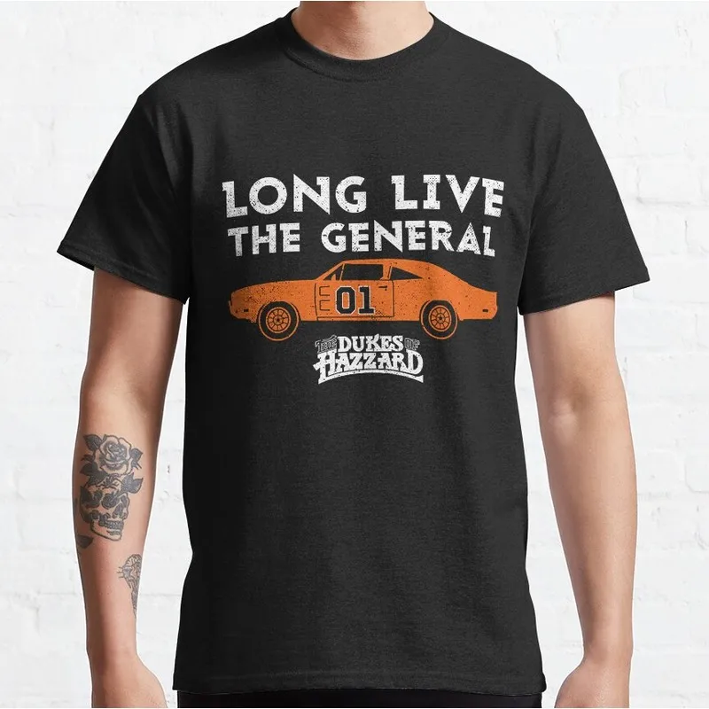 Retro Dukes of Hazzard Vintage Hazzard County Racing Graphic T-Shirt General Lee 01 Muscle Car Tee Classic 80s TV Fan Gift Tops