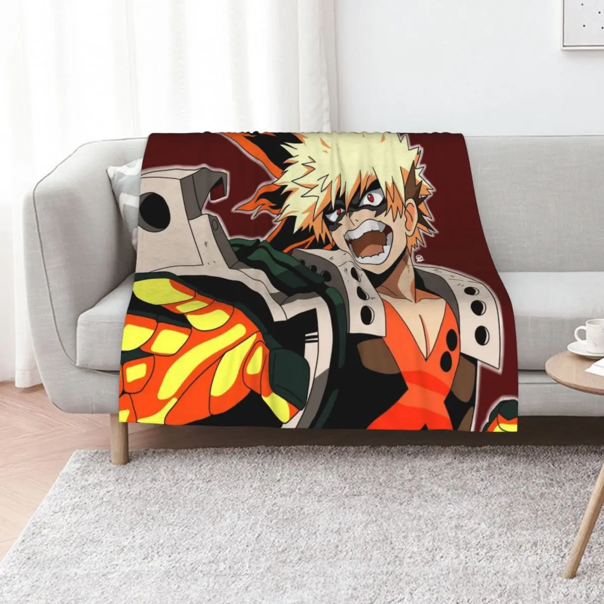 Katsuki Bakugou Throw Blanket Thins warm winter For Decorative Sofa Summer Weighted Large Blankets