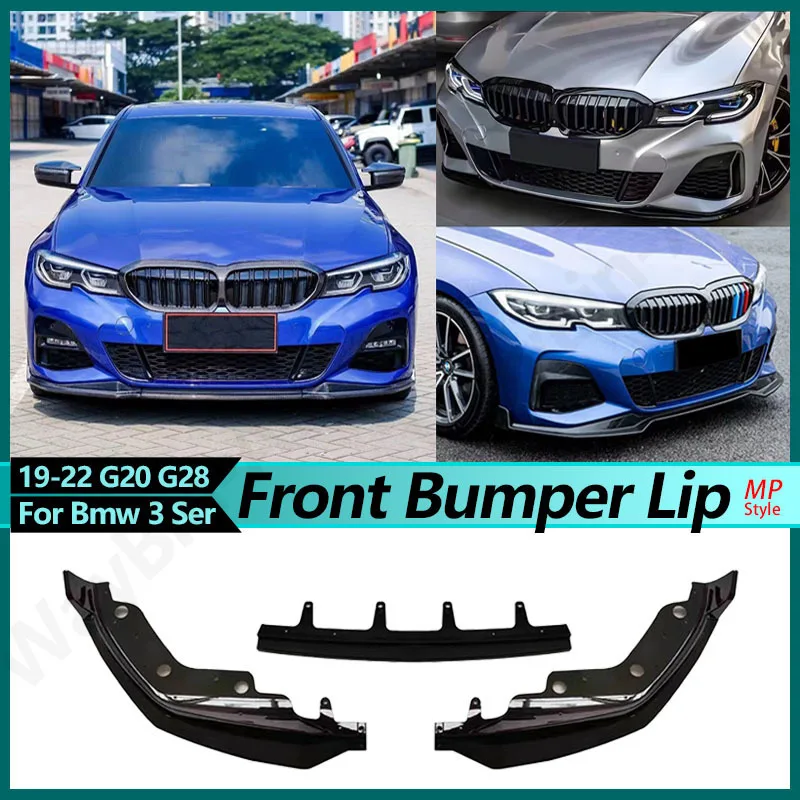 

Car Front Bumper Splitter Lip For BMW 3 Series G20 M Pack 320i 330i M340i xDrive 2019-2022 Spoiler Diffuser Guard Body Kit