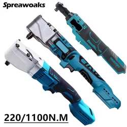 Llave de trinquete inalámbrica, herramientas eléctricas de reparación de automóviles para batería de 18V Makita, 220/1100NM, 3 opciones, 1/2 '', 3/8''