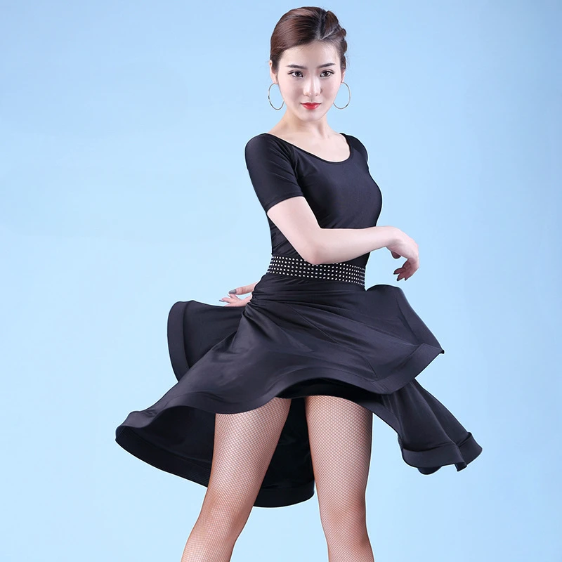 Grand Dress Adult Dance Short Sleeve Performance Competition latin practice dress women clothing